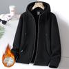 Solid Cashmere Fleece Hoodies Men Sweatshirt Autumn Winter Jacket Breathable Leisure Walk Warm Hooded Zipper Top Coat