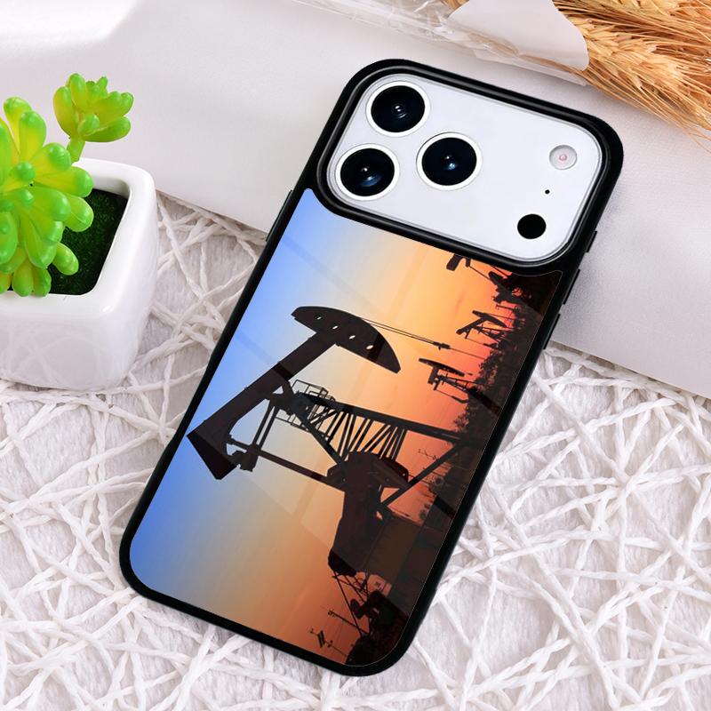 

Drilling Oilfield At Sunset Phone Case for iPhone 17 Air 16 15 11 12 14 13 Pro Max Shockproof Cover iPhone17 Pro