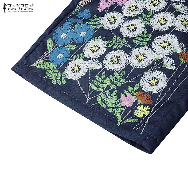 ZANZEA Womens Loose Casual Floral Print Long Pants