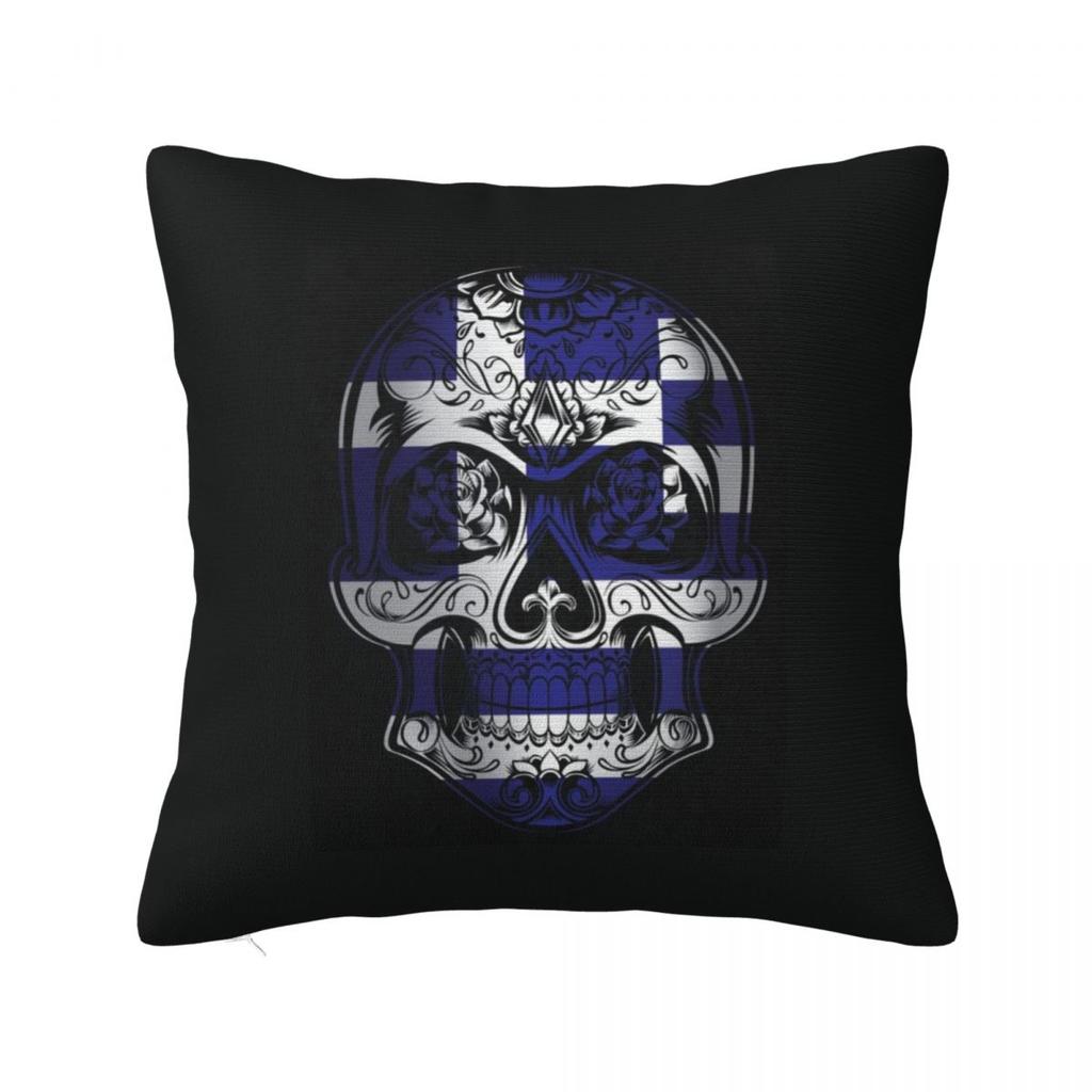 Athens Greece Flag Square Pillowcase Cushion Cover Pillow Case Throw Pillow Cover for Home Sofa Living Room