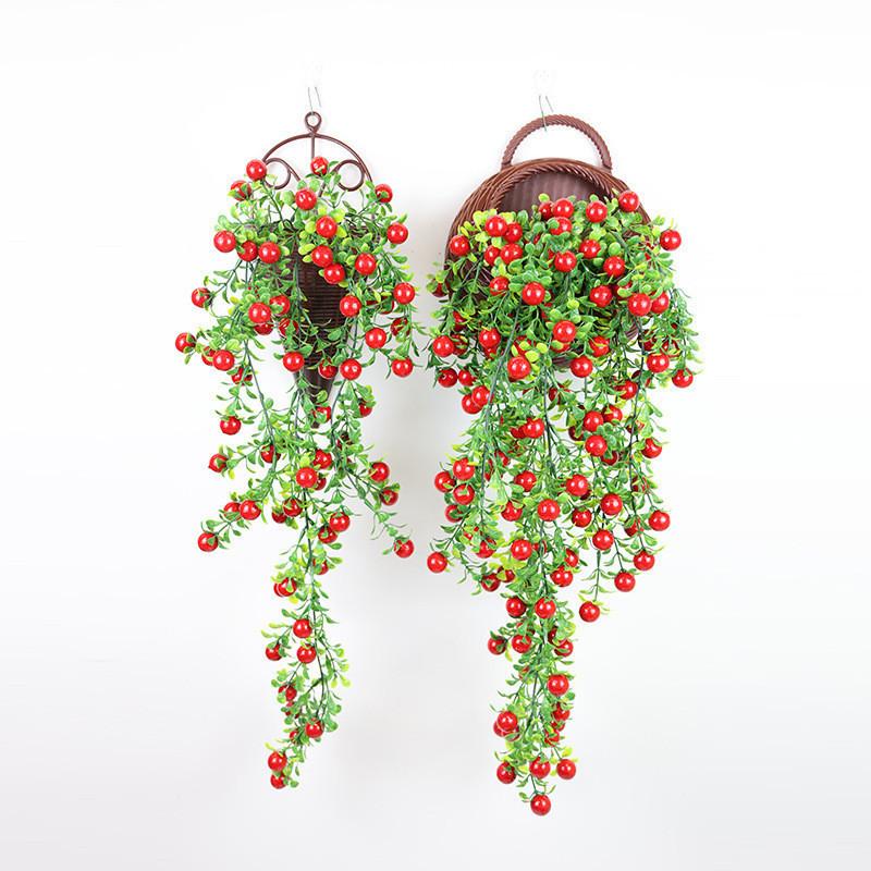 Plastikblume, Simulationsblume, Wohnzimmer, Heimdekoration, Blume, Glücksfrucht, Glücksbohne, Glücksfrucht, rote Bohne auf Lager, Stechpalmenfrucht, Wandbehang