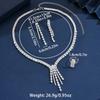 3-teiliges Modeschmuck-Set für Damen, Halskette mit Zirkon-Quaste, Ohrringe, Ringe, Zirkon-Set, Einfach für Hochzeit, Party, Festival-Geschenk-8572