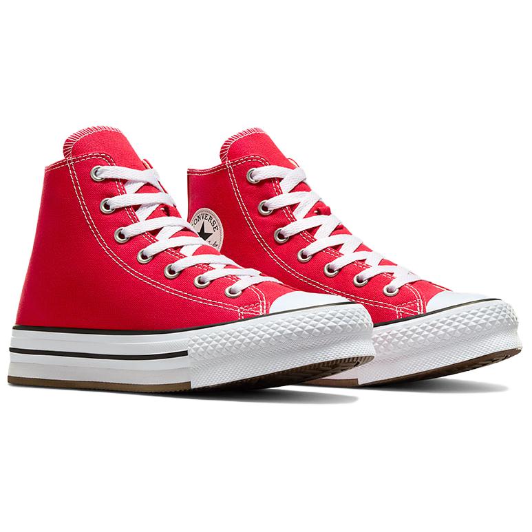 Converse Chuck Taylor All Star EVA LIFT Classic Comfort Durable Lightweight High-top Canvas Shoes for Women In Red and White