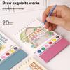 1 Set Desktop Ornament Coil Vertical Watercolor Painting Diy Watercolor Graffiti Book With Built-In Paint Coloring Picture Book