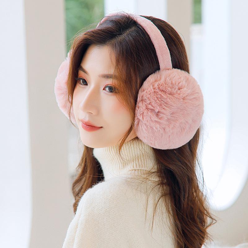 Foldable earmuffs to keep warm in winter, men's and women's ear muffs, ear bags, cute students imitation rabbit fur thickened plush
