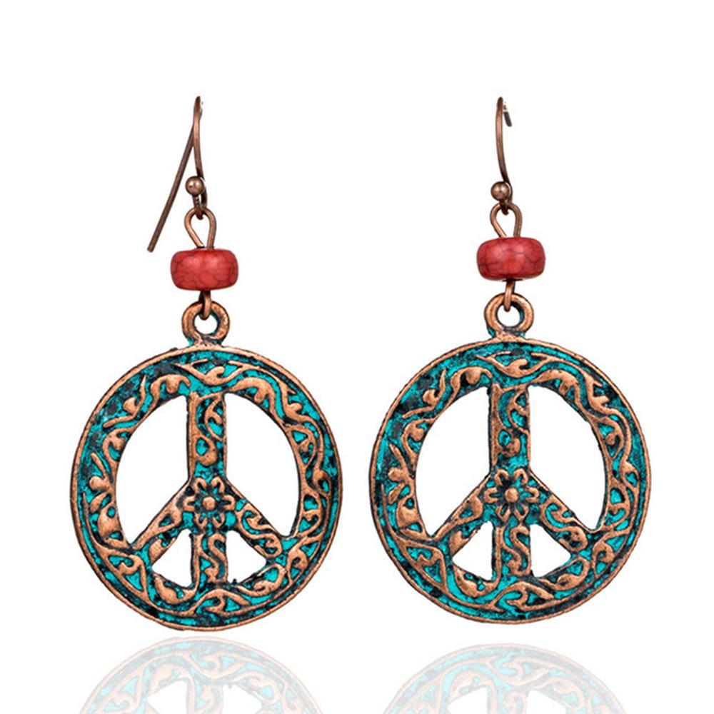 GemChic Women's New Vintage Flower Pattern Hollow Earrings Ethnic Fashion Hook Earrings Birthday Christmas Jewelry Gift