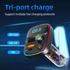 Bluetooth 5.3 FM Transmitter Car Charger Car Radio Modulator MP3 Player with 36W PD QC3.0  Quick Charge Adapter Colorful Lights