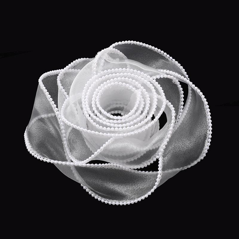 4cm Gold Edge Fishtail Yarn Ribbon for Floral Bouquets, Cake Decorations, Gift Bows, and DIY Projects.