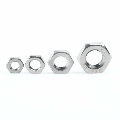 Xiedeai Hex Head Lock Nuts - Stainless Steel Metric Thread Hex Thin Lock Nuts Hardware Fastener Tools M4 M5 M6 M10 M12 M14 M16