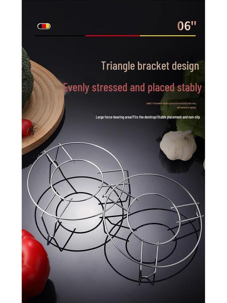 Three-Pack Stainless Steel High-Leg Steaming Rack for Rice and Pressure Cookers