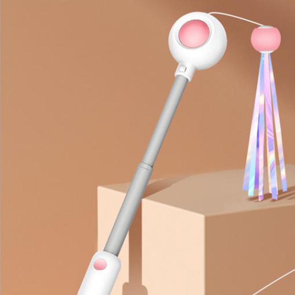 Retractable Cat Wand Attract Attention Cat Tser Wand Toy Cat Interactive Toy for Exercise