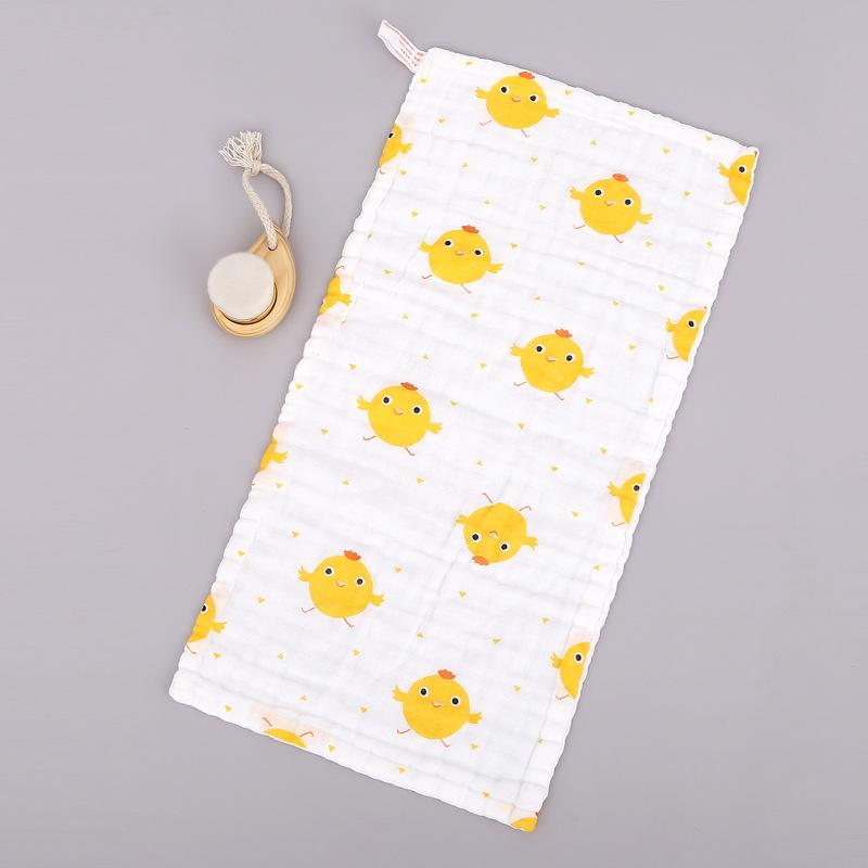 6 Layer Pure Cotton Baby Gauze Square Towel High Density Printed Children Face Washing Saliva Towel Soft Absorbent