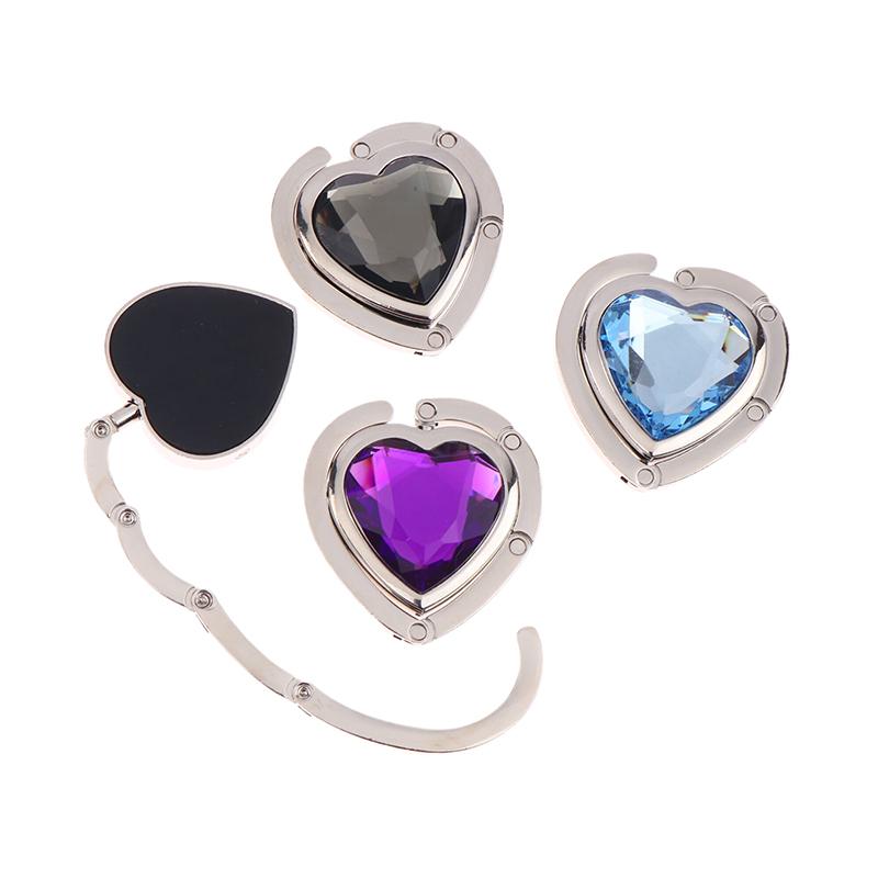Heart Shaped Folding  Handbag Hook Bag Hanger Portable Foldable Table Hook Organizer Table Side Hooks Bag Accessories