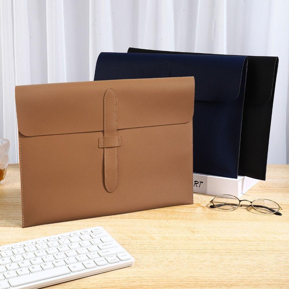 Simple A4 Leather File Folder Large Capacity File Folder Bag  Material