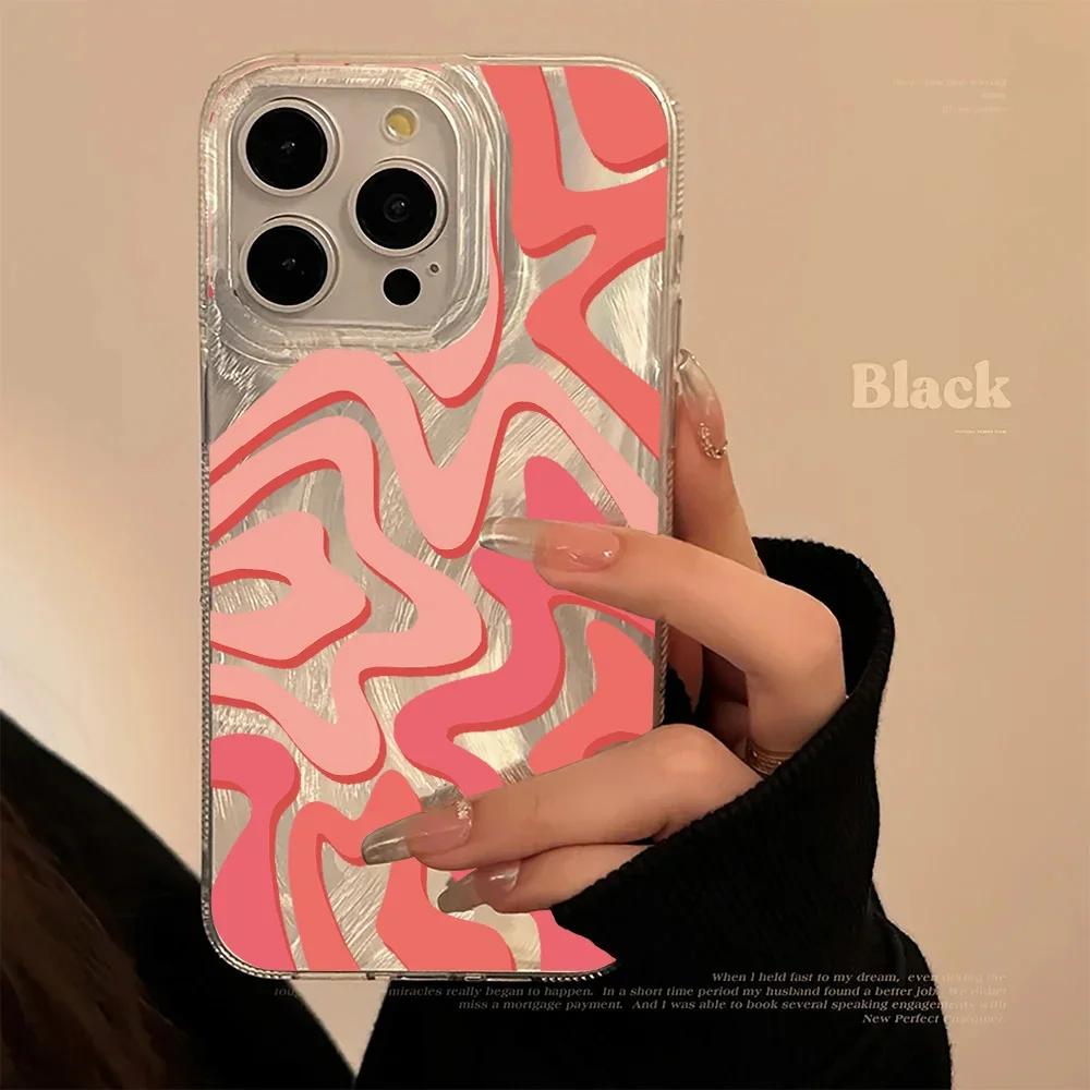 Luxury Laser Wave Pattern Phone Case For Samsung Galaxy S24 S25 Ultra S23 S22 Plus S21 FE A16 A15 A55 A54 A53 A35 A34 A33 Cover