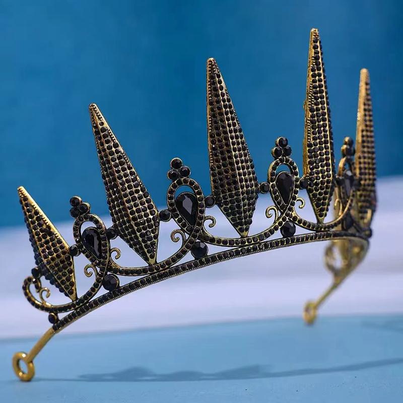 1pc Classic Crown In Punk Style Tiaras Wedding Birthday Party Accessories Photography Props Women's Jewelry Hairband Crown