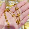 Vietnam Gold Disco Beaded Cat Eye Necklace - Elegant Women's Light Luxury Clavicle Chain