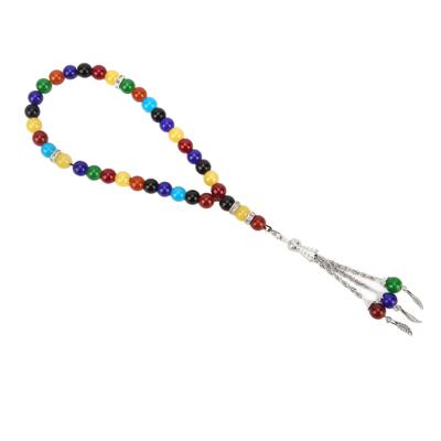 Praying Beads Fine Workmanship Comfortable Holding Coloured Glaze Rosary Beads