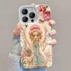 Phone Case For IPhone 17E 16E Air 17 16 15 14 Plus 13 12 11 Pro Max Elegant Cute Girl Flower Shockproof Couple Protective Cover