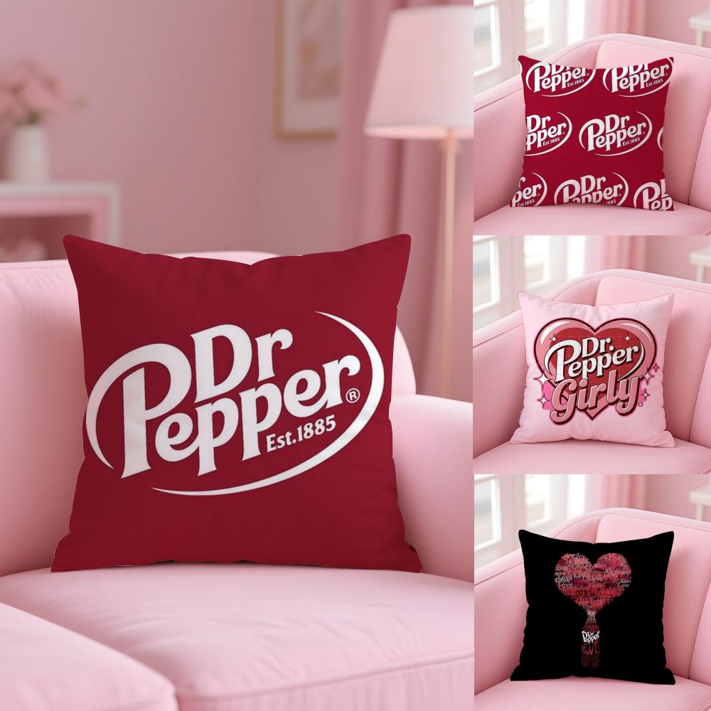 Cherry Drink D-Dr-P-Pepper Cushion Cover Soft Short Plush Double-Sided Printing Home Decor Machine Washable Pillow Case Gift