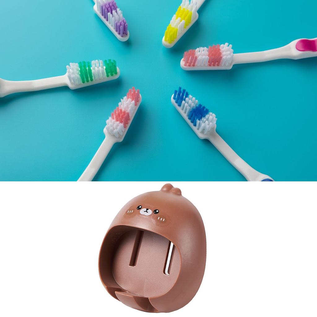 Cute Toothbrush Holder Multipurpose Punch Free Cartoon Animal Wall Mounted Toothbrush Stand for