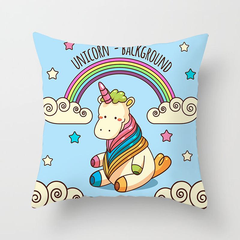 Home Decor Unicorn Themed Cute Patterns for Cozy Decor Pattern Cushion Cover Suitable for Sofa Bedroom Car Pillow Cover