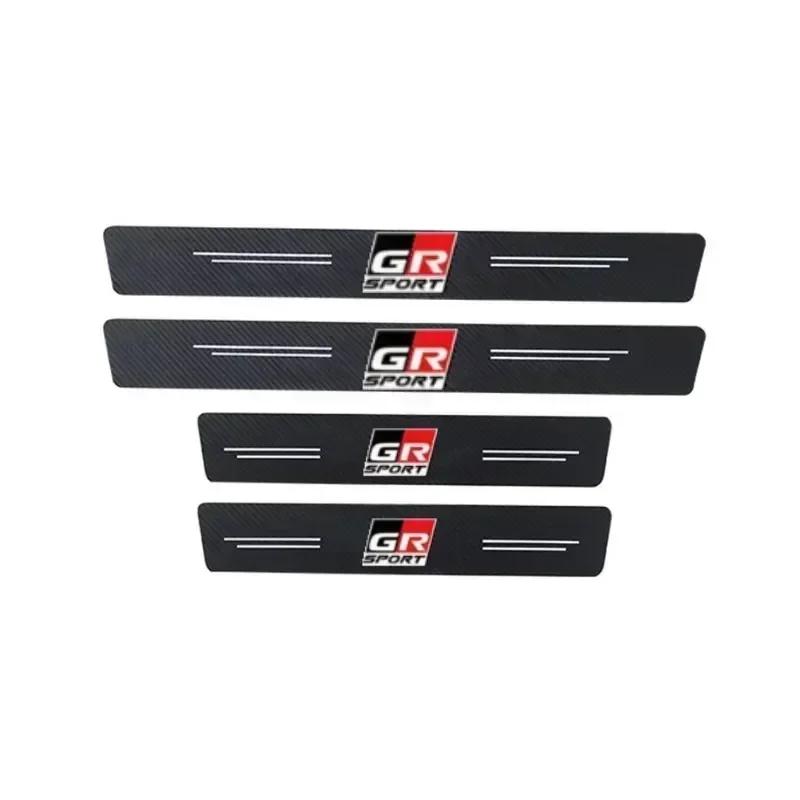 Car Rear Trunk Bumper Plate Door Sill Protector Stickers For Toyota GR Sport Racing Corolla Aqua Avensis Prius RAV4 Yaris Camry