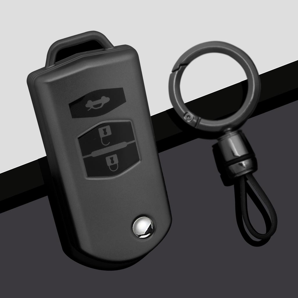 Car Key Case For Mazda Demio 2 3 5 6 M3 M5 M6 Cx-5 Cx7 Cx9 Rx8 Mx5 Mpv 2 3 Buttons Keychain Holder Fob Interior Accessories