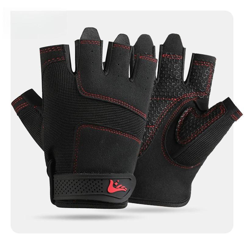 Fitness Half Finger Men s Outdoor Cycling Anti-Slip and Wear-resistant Mountaineering and Rock Climbing Training Half Finger XL чёрный