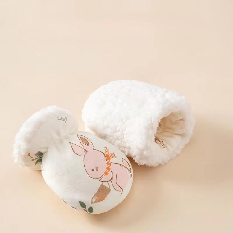 Newborn Baby Mittens 0-24 Months Cartoon Winter Warm Scratch Proof Gloves with Fleece Lining Chewable Teething Hand Protection