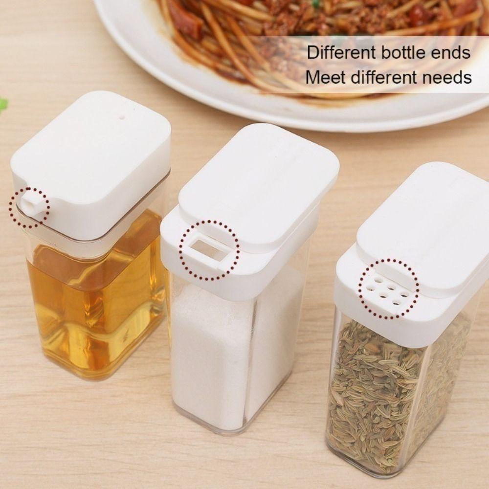 4 ks/sada Vlhkostivzdorná nádoba na koření Kombinovaná sada konvičky na olej Průhledná nádoba Olej