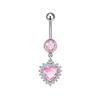 Heart-Shaped Water Drop Navel Ring - Trendy European & American Style
