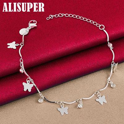 925 Sterling Silver Butterfly AAA Zircon Bracelet Jewelry