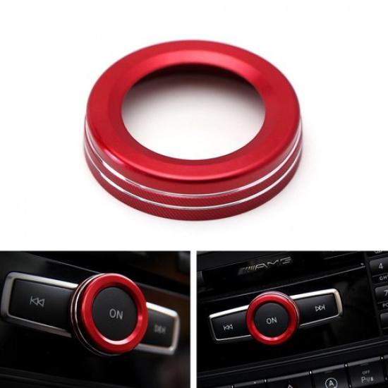 

Red Stereo Volume Control Knob Cover For Mercedes A B C E S CLA GLA GLK ML GL