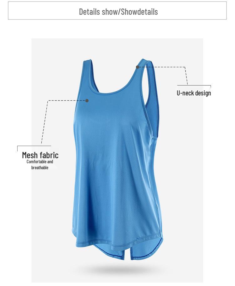 Damska luźna kamizelka sportowa szybkoschnąca do biegania, jogi i fitnessu