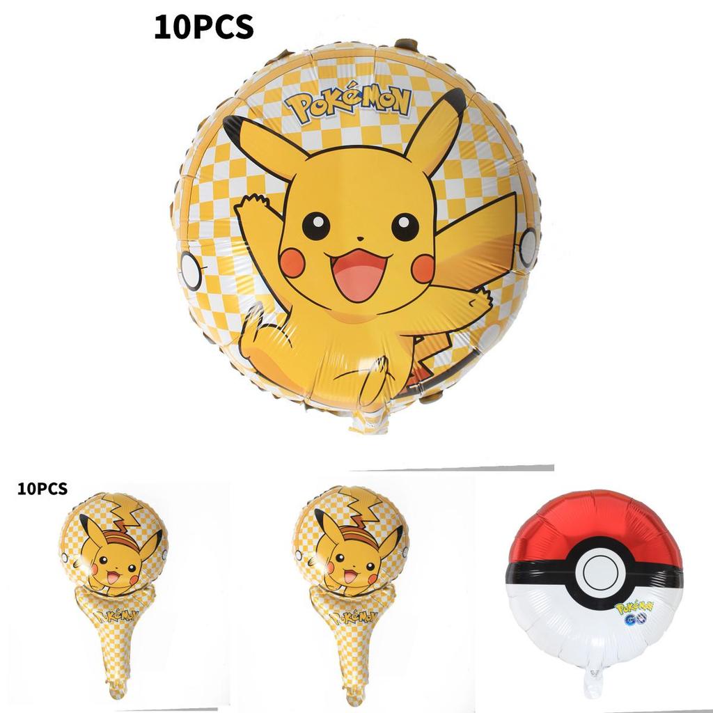 Pikachu Aluminiumfolienballon 18 Zoll Rund Cartoon-Tier Partydeko Für Geburtstagsfeiern