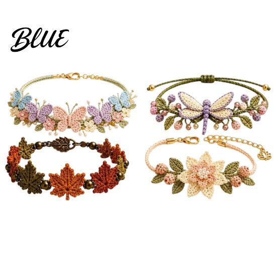 Natural Aesthetic Bracelet Kit DIY Nature-Inspired Crochet Kit 3D Animals