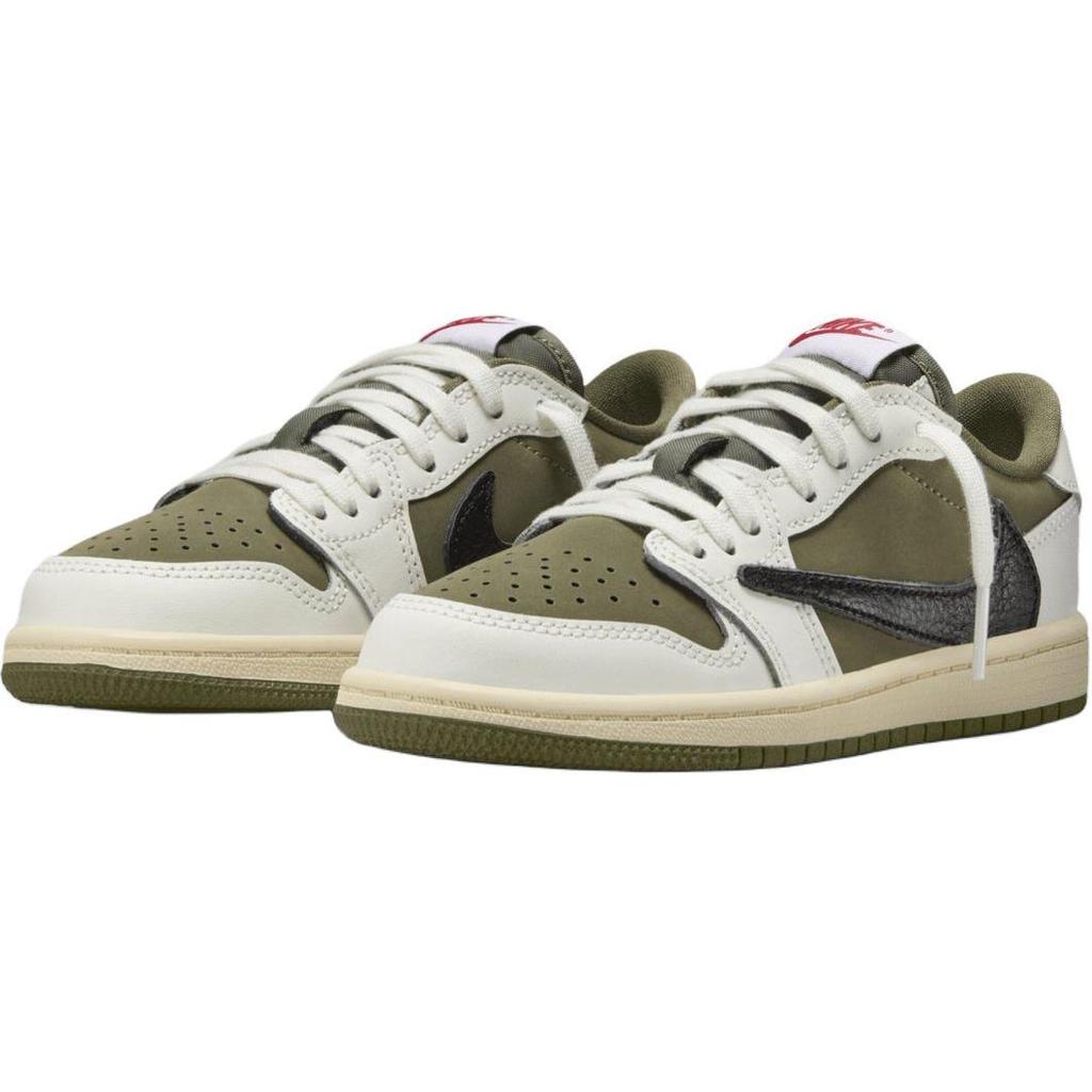 Travis Scott x Air Jordan 1 Retro Low OG SP PS Reverse Olive / Medium Olive Zapatillas para Niños Verde Negro Vela DO5442-200