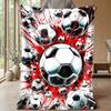 Soccer Ball Crashes Through Rocks Theme blanket Lightweight Warm Flannel Blanket Decorative Throw Blanket for Home Decoration