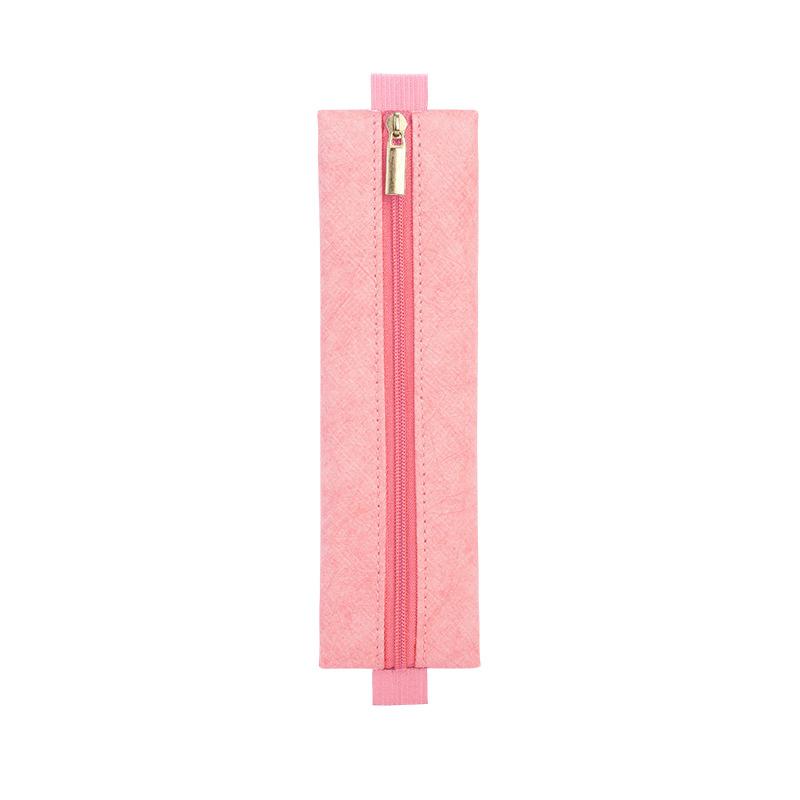 

Portable Pu Leather Pen Bag Elastic Buckle Book Notebook School Pen Case for Office Meeting Easy Carry Office Student Stationery