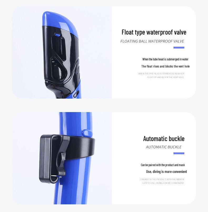 Two Treasures Full Dry Snorkel Set: Silicone Diving Mask with Tempered Glass for Children & Adults