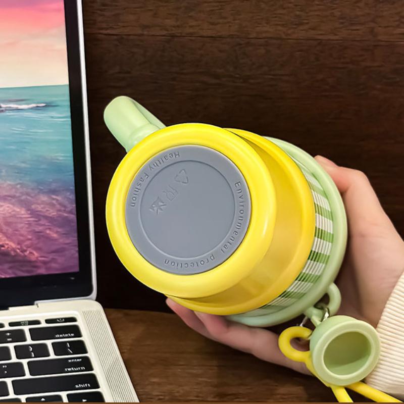 Kaffeebecher Outdoor Thermo Wasserflasche Edelstahl Eis Ochsenbecher mit Strohhalm Hält kalt und warm Vakuumflasche Thermosbecher