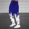 Men's 3D-Printed Gradient Ink-Drip Fleece-Lined Sweatpants — Featuring Side Pockets; Ideal for Casual Autumn and Winter Streetwear.