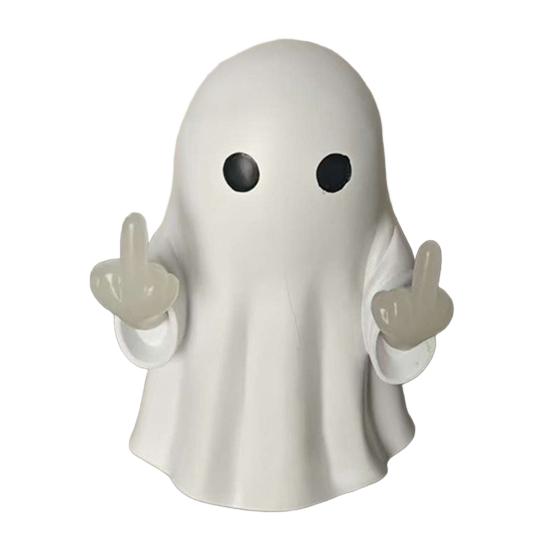 Ghost Middle Finger Led Lamp Lighted Up Finger Ghost Statue Novelty Night Light Decoration for Mantel Tabletop Windowsill Shelf Home Decor
