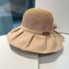 Summer Women Bucket Hats Uv Protection Sun Hats Soft Foldable Straw Woven Wide Brim Outdoor Beach Hat Panama Cap Sunshade Caps
