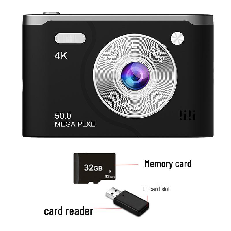 Retro-Style Mini Portable Dual-Camera Mirrorless SLR for Students and Beginners