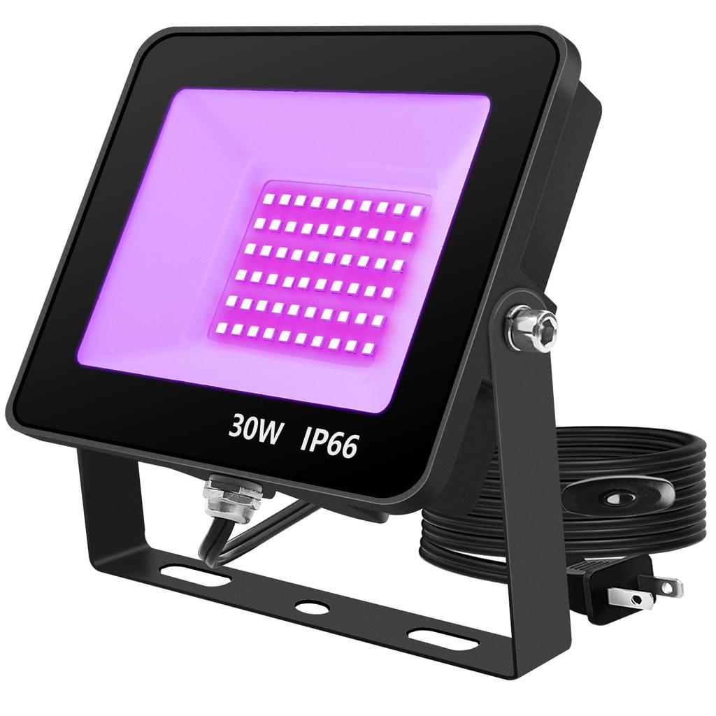 30W LED Black Light Floodlight, UV Light, Waterproof IP66, for UV Resin Curing, 3D Model Drying, Party Supplies, Stage Lighting, Store Lighting,