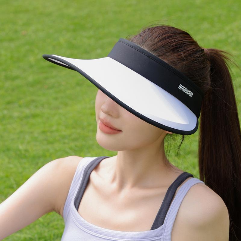 Summer ice silk big brim sunscreen hat women's outdoor travel visor casual sports fashion versatile empty top hat