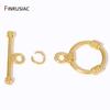 18K Gold Plated Stripe Toggle End Clasps,Brass OT Connectors Clasps For DIY Necklace Bracelet Making Supplies