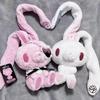 Gothic Style Gloomy Bear Heart Eye Mask Handheld Universal Rabbit Plush Doll Cute Dark Series Stuffed Toy For Gift